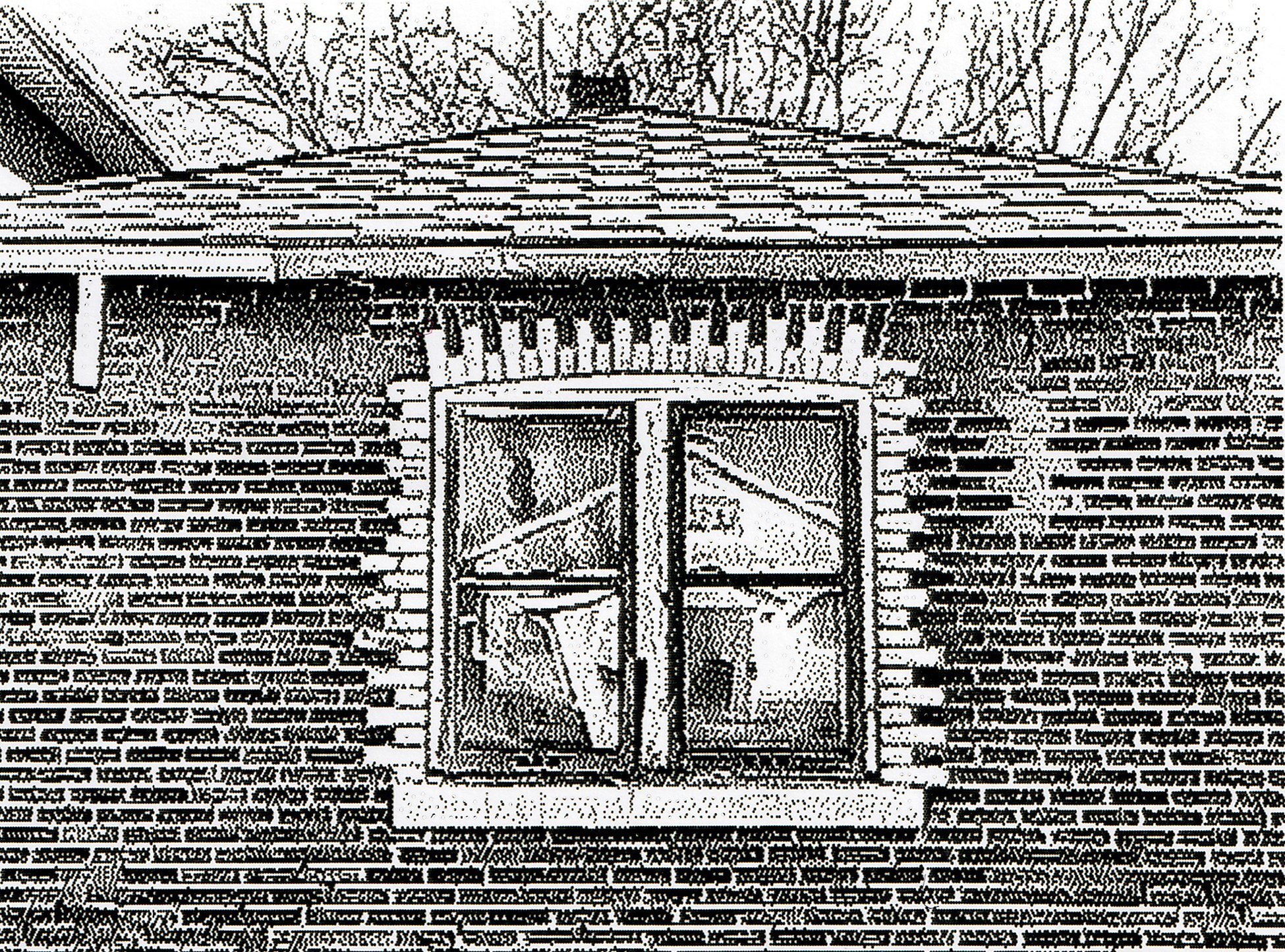 Someone threw a window through these bricks, Barons, AB, 2026-03-07