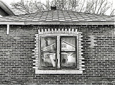 Someone threw a window through these bricks, Barons, AB, 2026-03-07