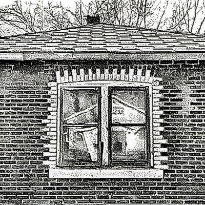 Someone threw a window through these bricks, Barons, AB, 2026-03-07